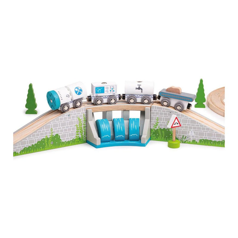 Afbeelding laden in galerijviewer, Bigjigs houten trein brug met waterval - compatibel met de meeste merken