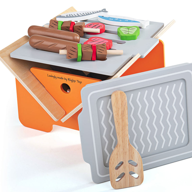 Load image into Gallery viewer, Bigjigs Houten Barbecue met Accessoires, 10dlg.