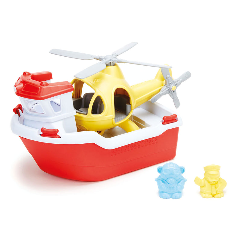 Load image into Gallery viewer, Green toys reddingsboot met helikopter