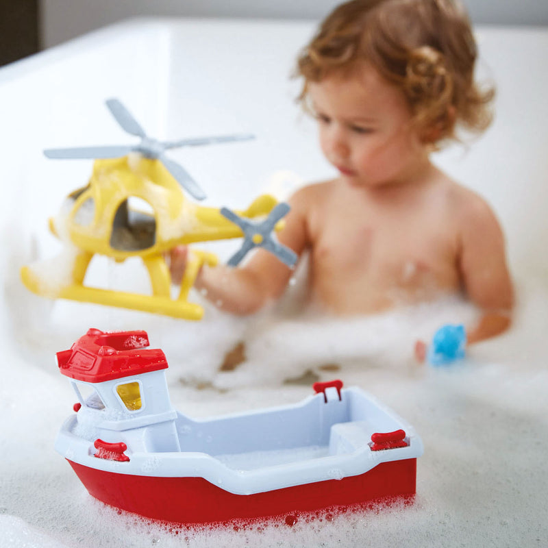 Load image into Gallery viewer, Green toys reddingsboot met helikopter