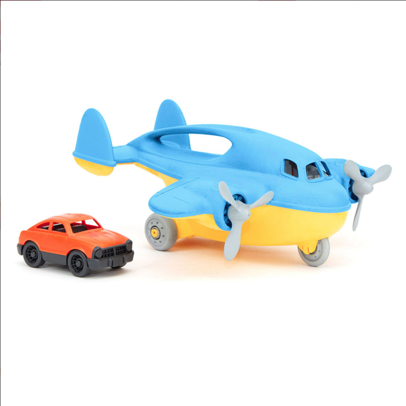 Load image into Gallery viewer, Green toys vrachtvliegtuig met auto