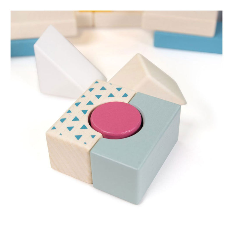 Load image into Gallery viewer, Bigjigs houten bouwblokken in opbergton, 50dlg