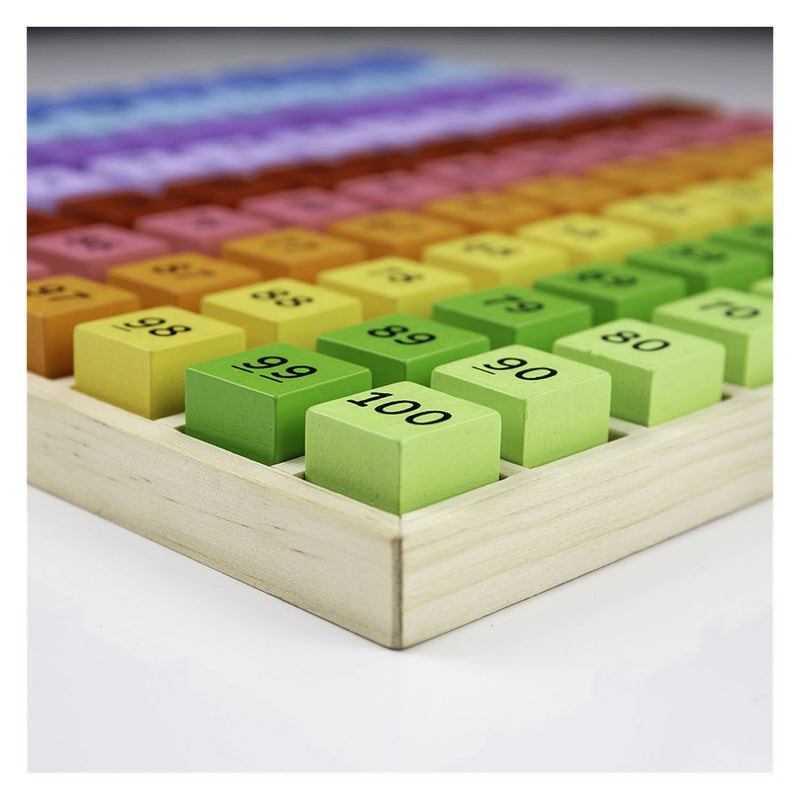 Load image into Gallery viewer, Bigjigs houten cijferblokken in een vakjesbord, 100dlg.