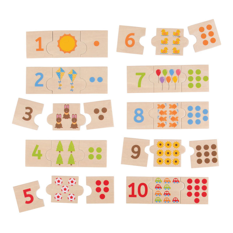 Load image into Gallery viewer, Bigjigs houten legpuzzel cijfer tegels, 30st.