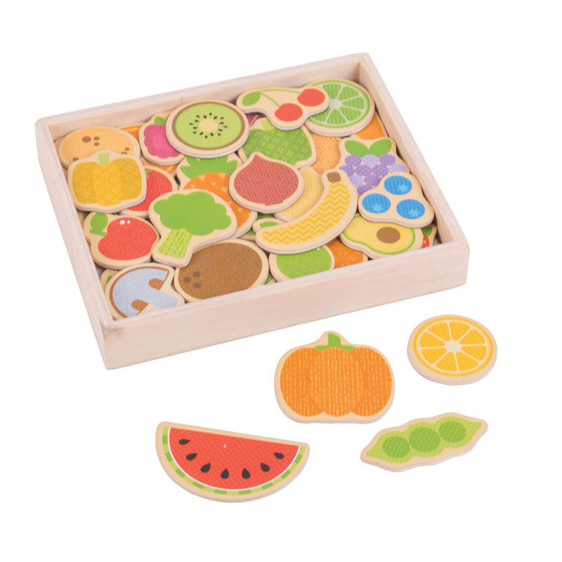 Load image into Gallery viewer, Bigjigs houten magneten fruit en groenten, 35st.