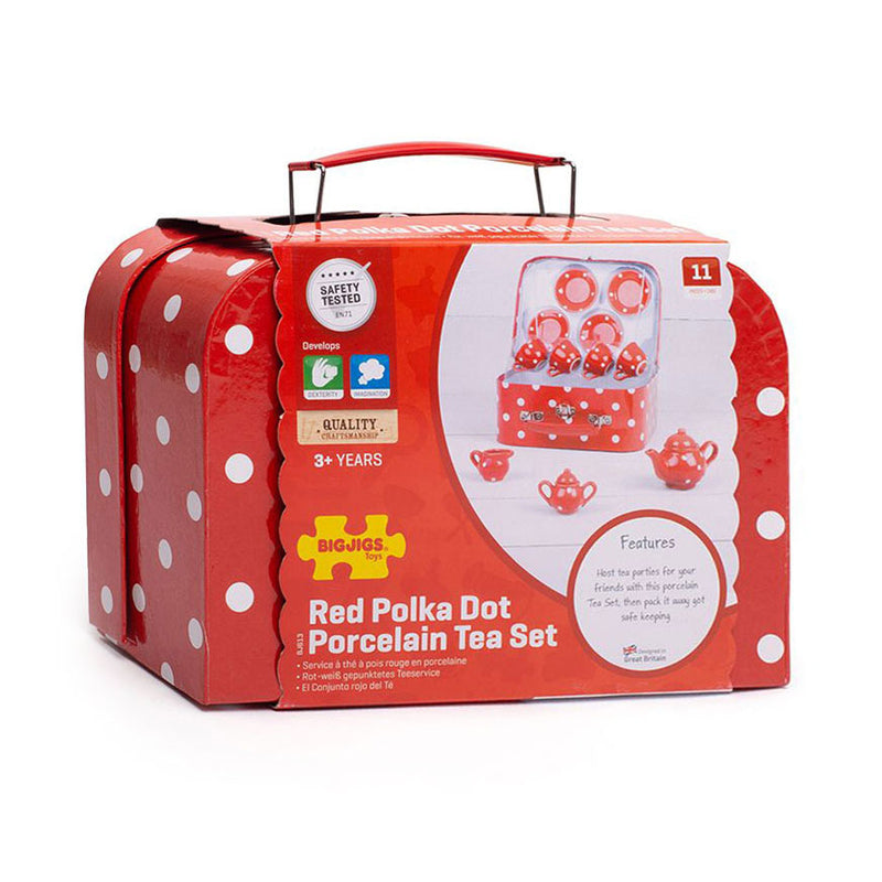 Load image into Gallery viewer, Bigjigs porseleinen theeservies in opgbergkoffer, 12dlg.