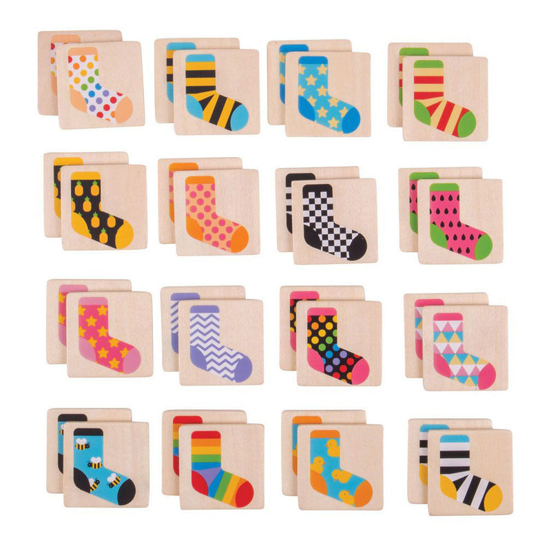 Load image into Gallery viewer, Bigjigs Houten Memospel Gekleurde Sokken, 32dlg.