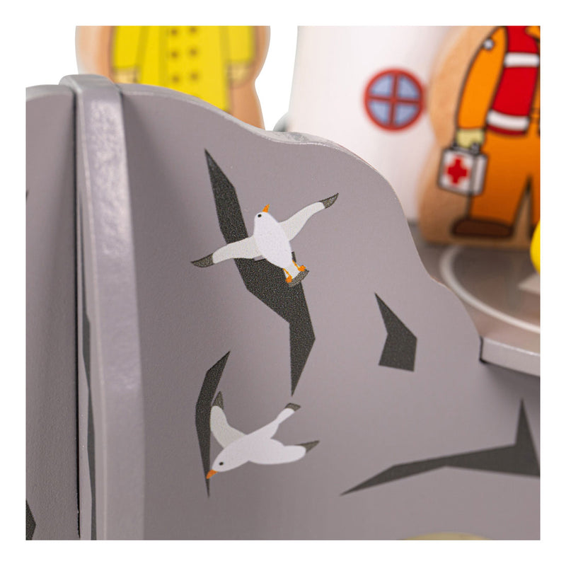 Load image into Gallery viewer, Bigjigs houten rails vuurtoren 4-wegs tunnel