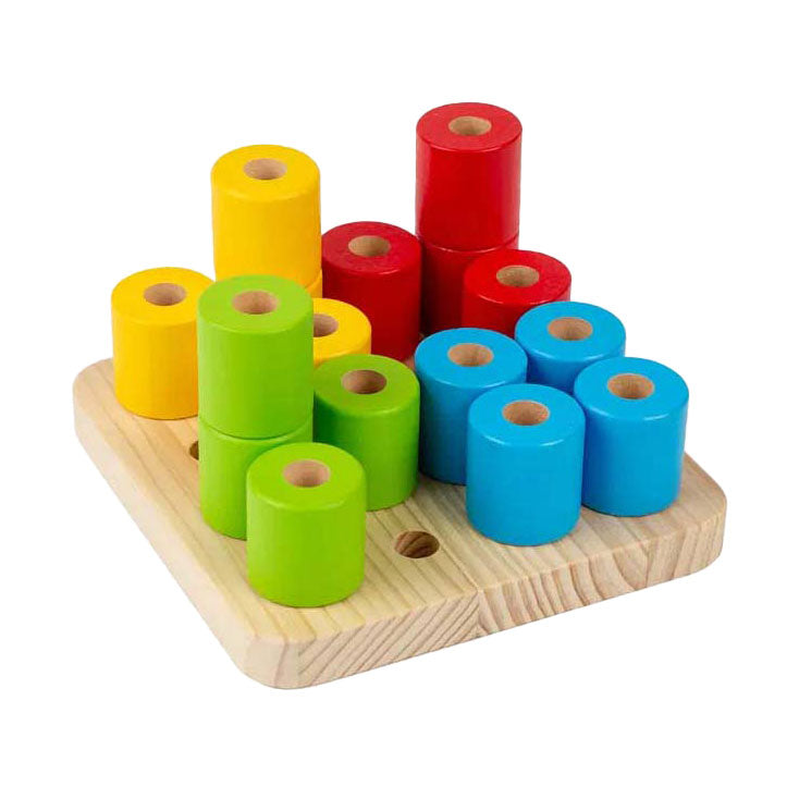 Load image into Gallery viewer, Bigjigs houten wankel-pinnenbord, 17dlg.