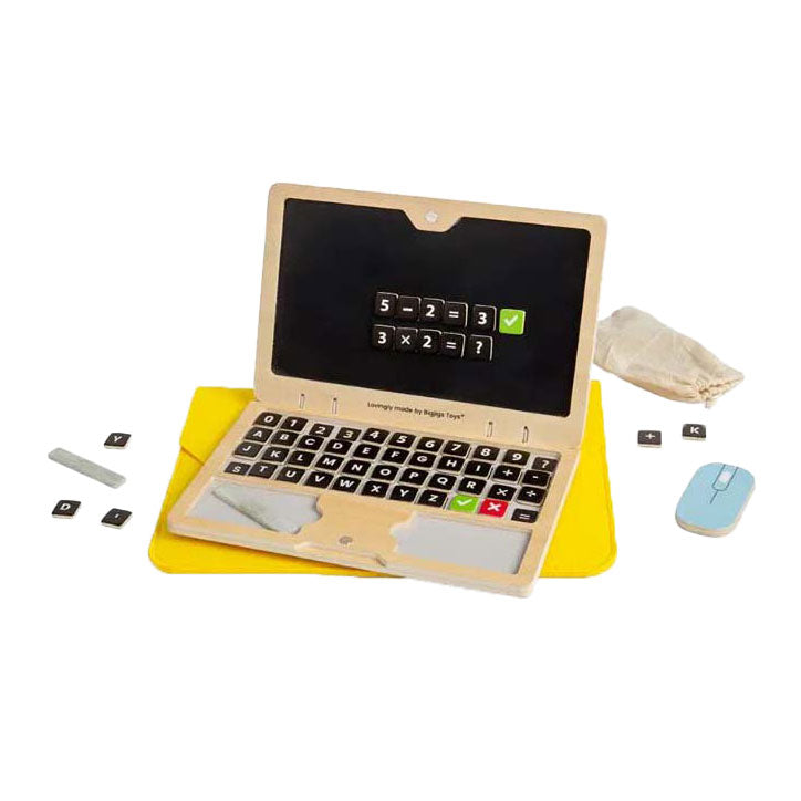 Load image into Gallery viewer, Bigjigs houten speelgoed laptop set, 95dlg.