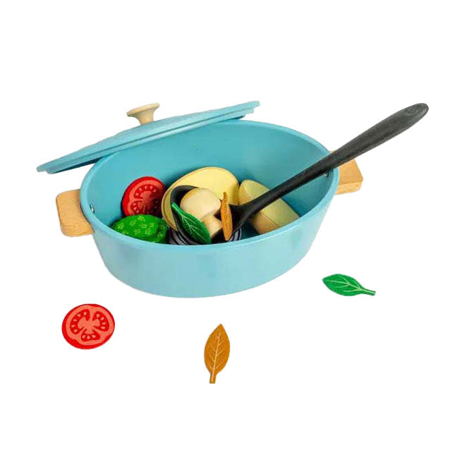 Load image into Gallery viewer, Bigjigs houten stoofpannen speelset, 17dlg.