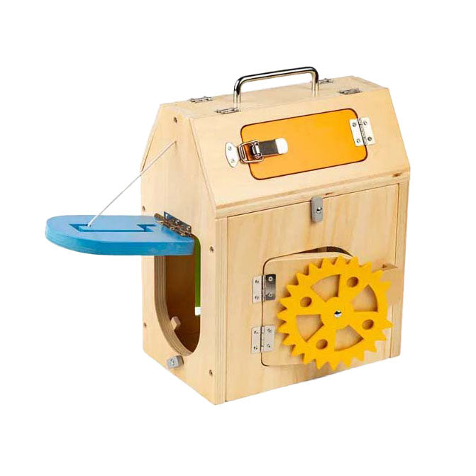 Load image into Gallery viewer, Bigjigs houten huis met sloten en grendels, 5dlg.