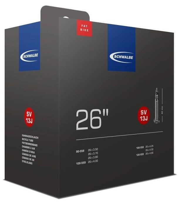 Load image into Gallery viewer, Schwalbe Binnenband SV13J, Fatbike 26 x 3.50-4.80. ETRTO 90 120-559, Ventiel: Sclaverand frans 40mm