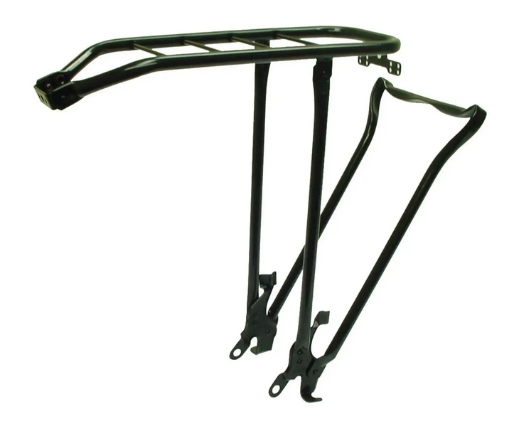 Load image into Gallery viewer, bagagedrager met klapstandaard 28 inch staal zwart