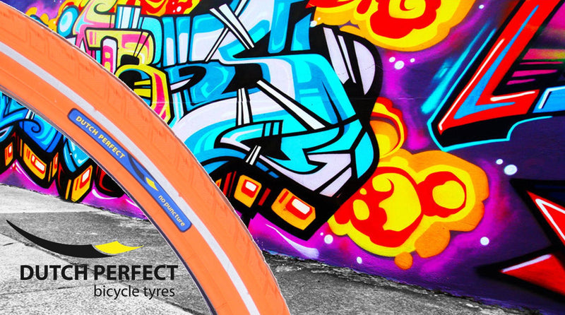 Load image into Gallery viewer, Dutch perfect buitenband 28 x 1.40 40-622mm anti-lek - orange met reflectie