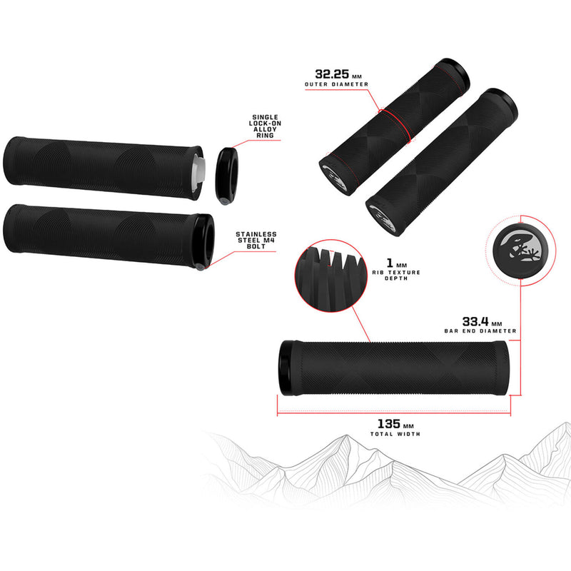 Load image into Gallery viewer, Lizard Skins Lizard skins strata single lock-on handvaten jet black