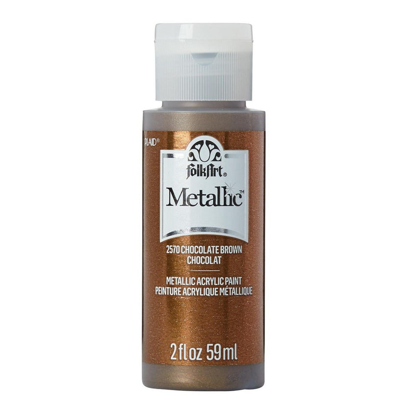 Load image into Gallery viewer, Folkart • metallic acrylic paint chocolate brown 59ml