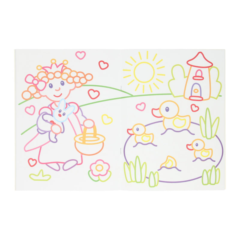 Load image into Gallery viewer, Mondikaarten dikke lijnen kleurboek color - prinses