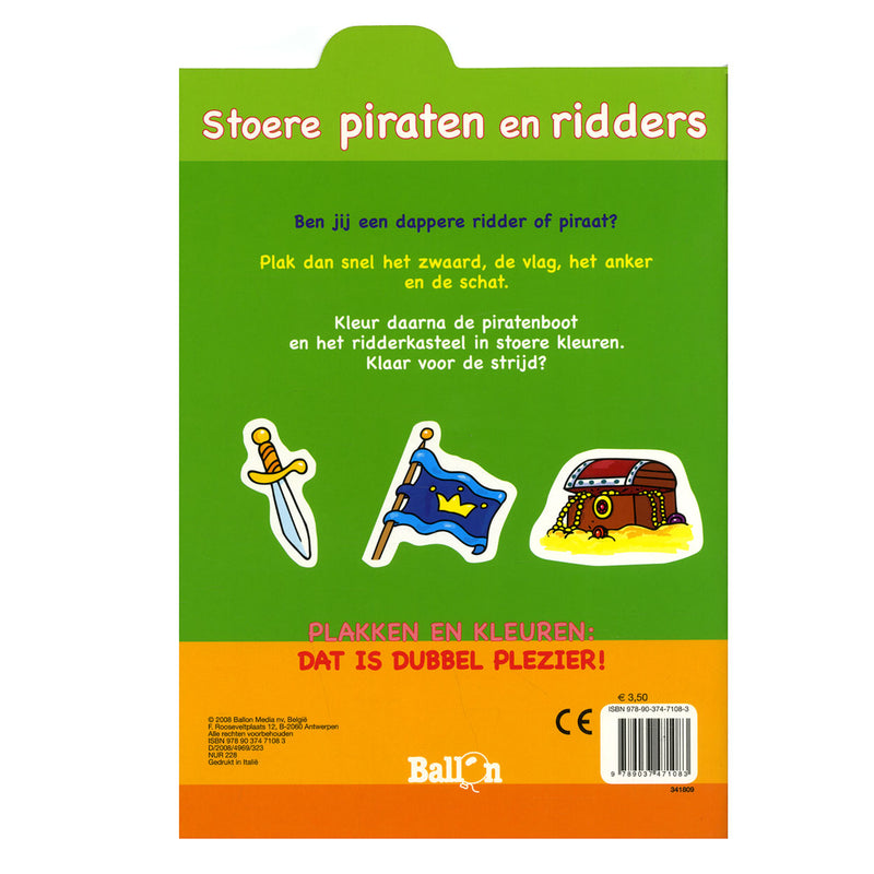 Load image into Gallery viewer, Standaard uitgeverij plakken en kleuren - stoere piraten en ridders, 4-6 jaar