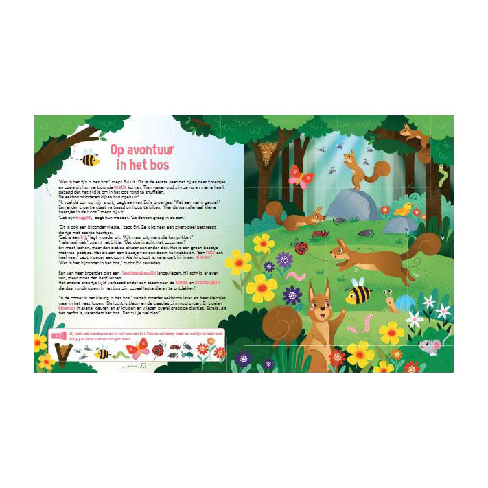 Load image into Gallery viewer, Lantaarn publishers speuren in het bos zoekboek met kartonnen zaklamp