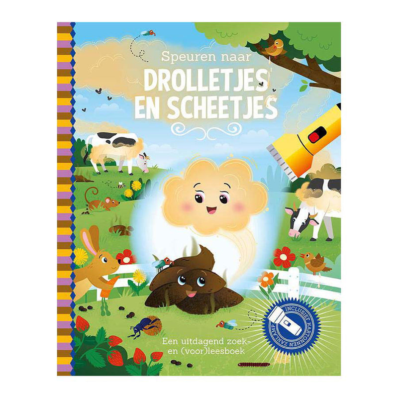 Load image into Gallery viewer, Lantaarn publishers speuren naar drolletjes en scheetjes zoekboek met kartonnen zaklamp