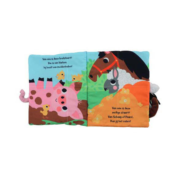 Load image into Gallery viewer, Lantaarn publishers van wie is deze staart? boerderij babyboek