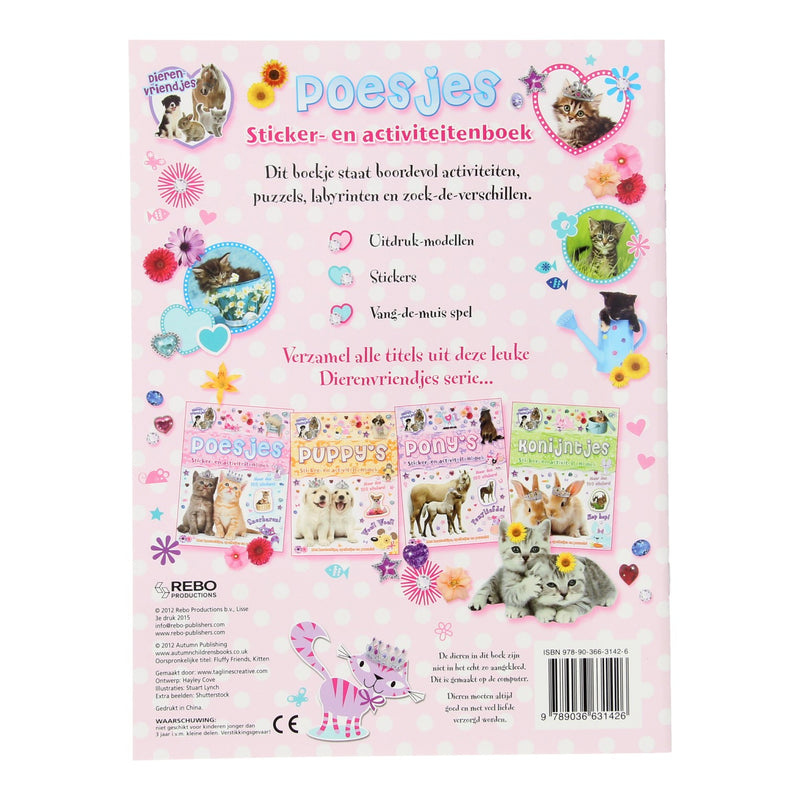 Afbeelding laden in galerijviewer, Dierenvriendjes - poesjes sticker- en activiteitenboek