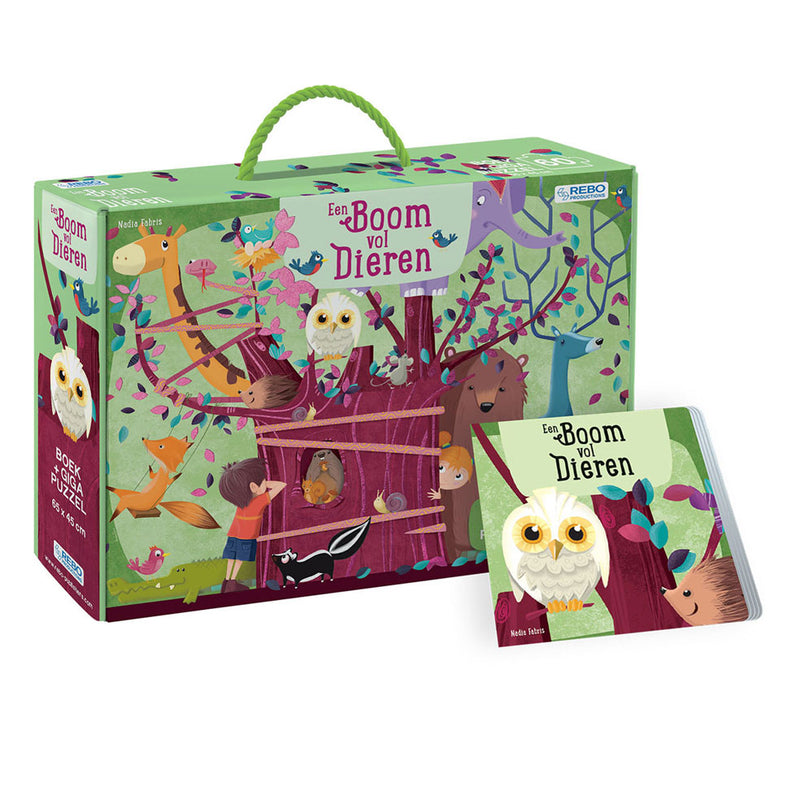 Load image into Gallery viewer, Rebo publishers boom vol dieren - boek + puzzel