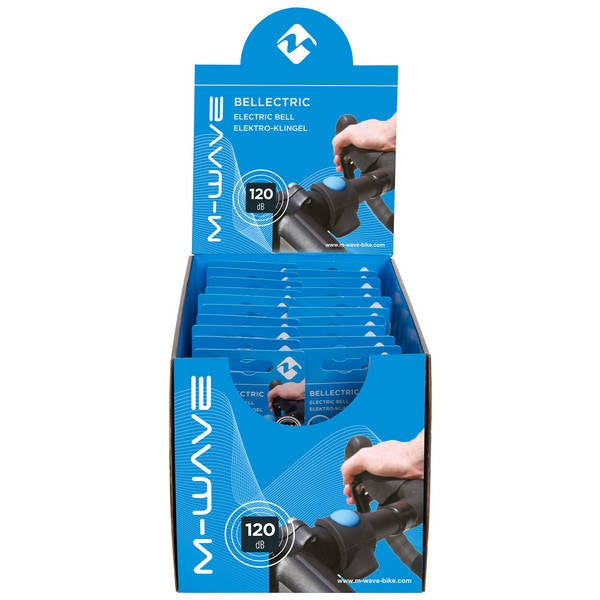 Load image into Gallery viewer, M-Wave Bel zwart 120dB elektrische fietsbel 420270