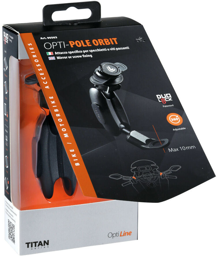 Load image into Gallery viewer, Lampa Opti-Pole Orbit houder voor spiegel of schroefbevestiging