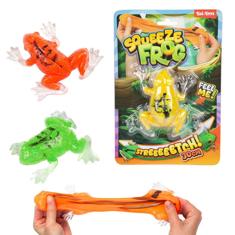 Afbeelding laden in galerijviewer, Toi-toys fun kneedkikker -clear- rekbaar 10cm 3ass