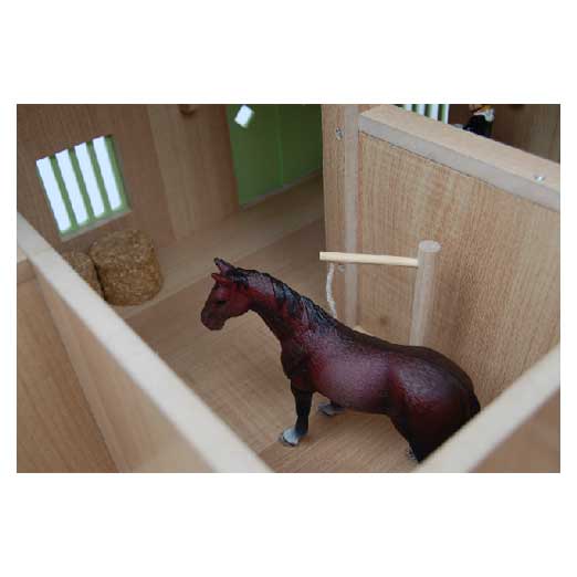 Load image into Gallery viewer, Kids globe paardenhoekstal met 3 boxen en berging roze 1:24