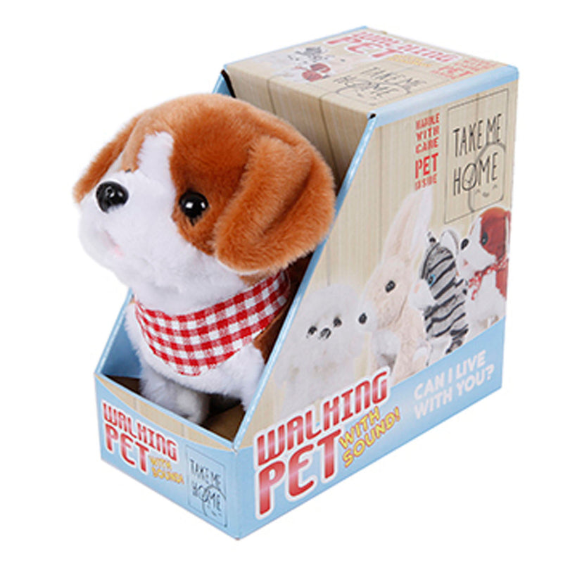 Load image into Gallery viewer, Take me home loophond pluche 17 cm junior wit bruin