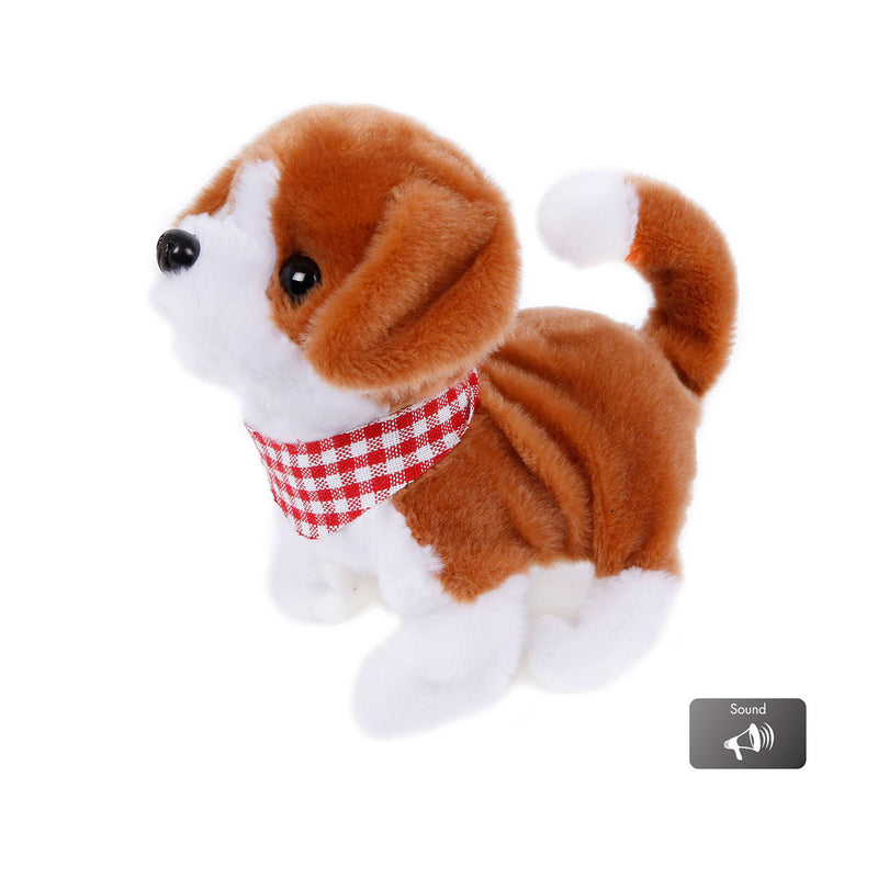 Load image into Gallery viewer, Take me home loophond pluche 17 cm junior wit bruin