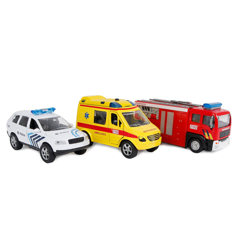 Load image into Gallery viewer, 2-play die-cast hulpdienst voertuigen belgië