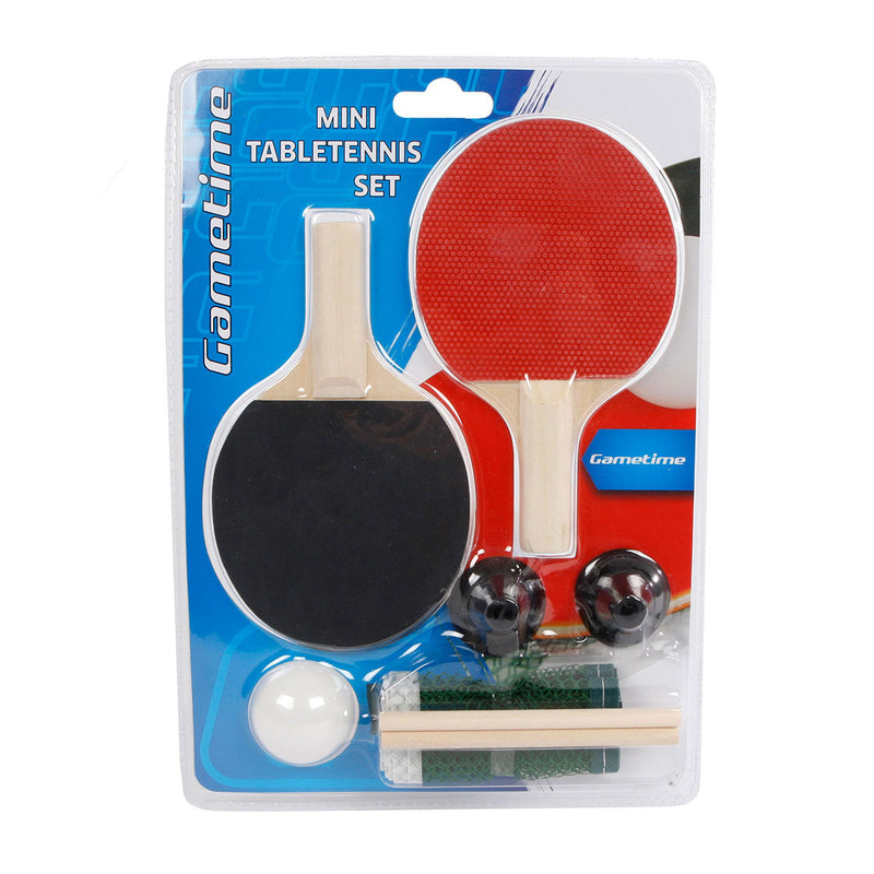 Load image into Gallery viewer, Gametime tafeltennisset mini 16 x 9 cm zwart rood 4-delig
