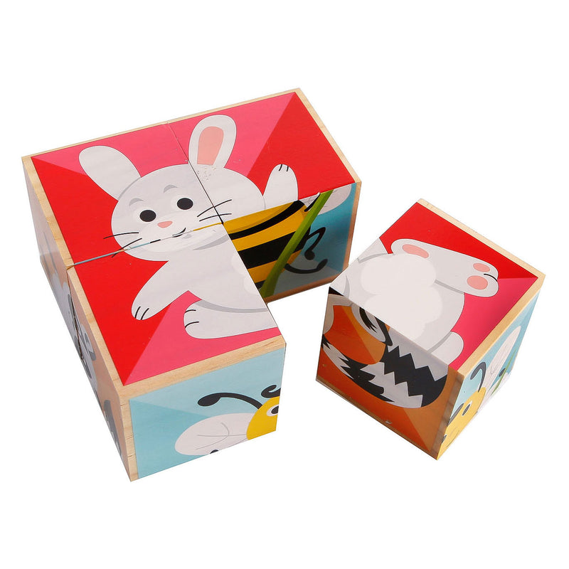 Load image into Gallery viewer, Toys amsterdam houten blokpuzzel dieren fsc, 4st.