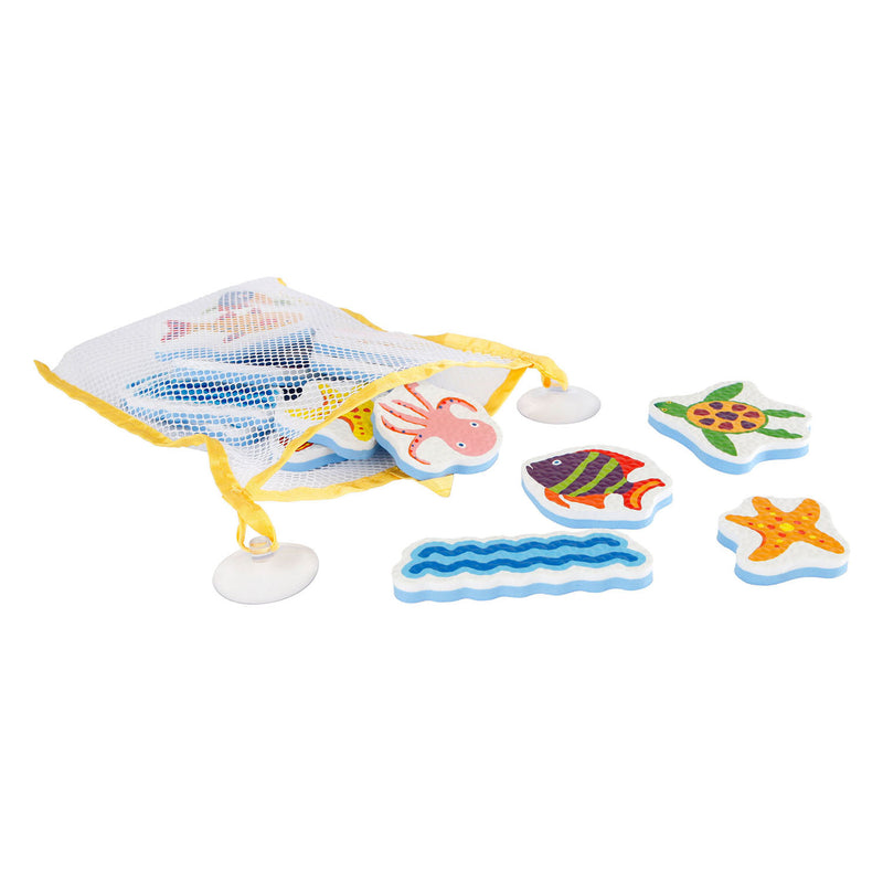 Load image into Gallery viewer, Van manen mini club foam bad plakfiguren zeedieren, 16dlg.