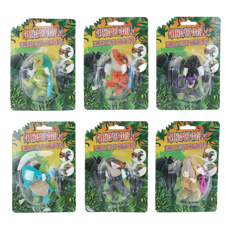 Afbeelding laden in galerijviewer, Dinoworld bijtende dinosaurus sleutelhanger, 12cm