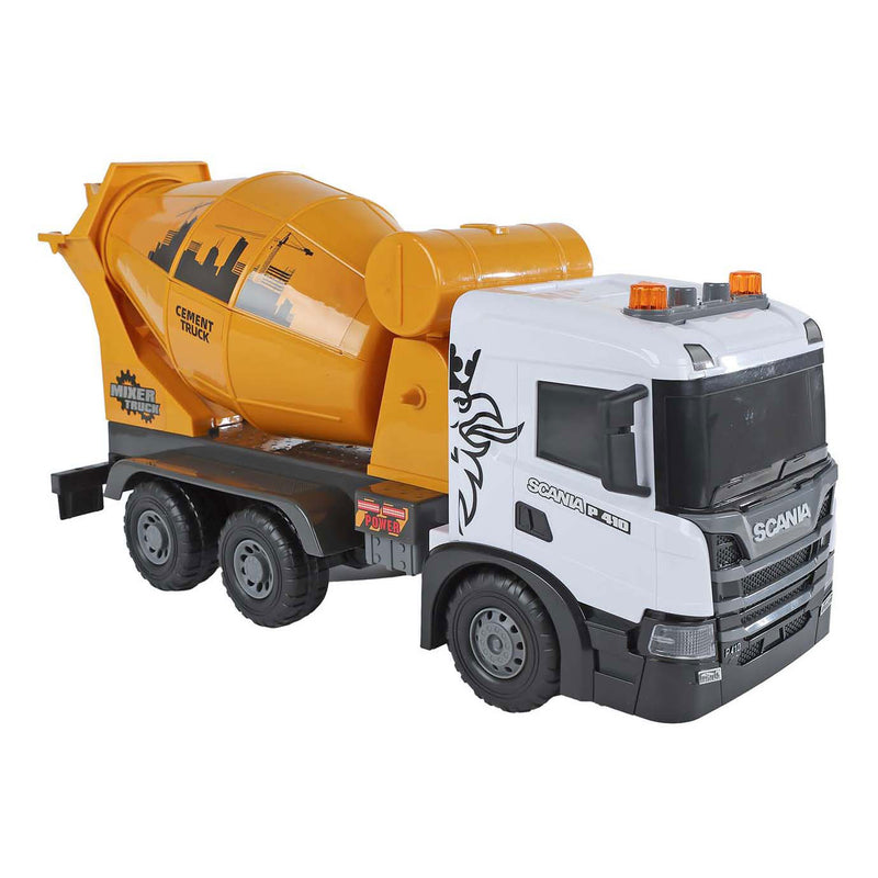 Load image into Gallery viewer, 2-play scania vrachtwagen betonmixer frictie met licht en geluid