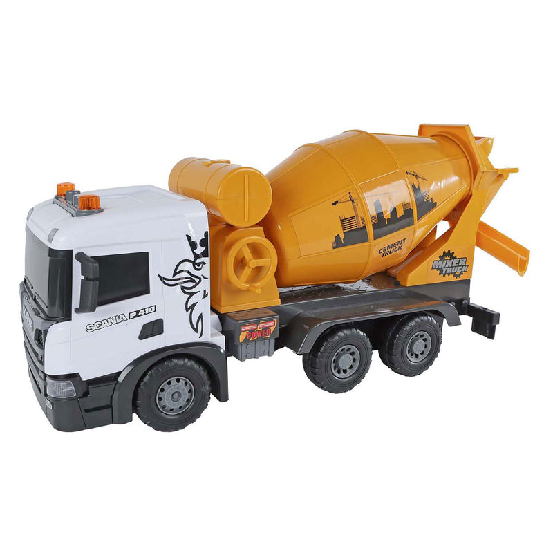Load image into Gallery viewer, 2-play scania vrachtwagen betonmixer frictie met licht en geluid