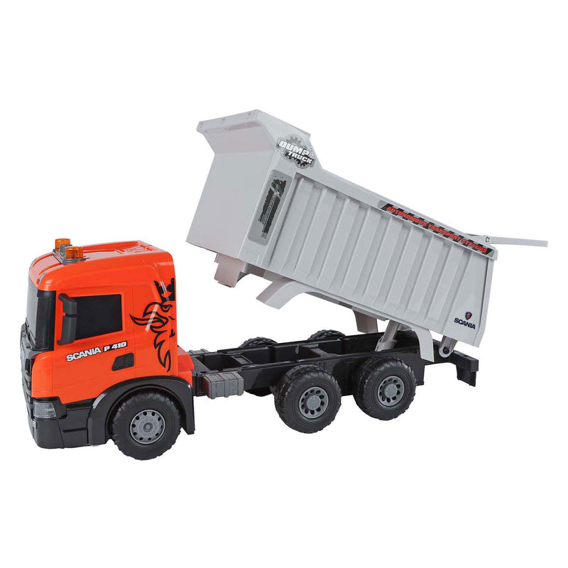 Load image into Gallery viewer, 2-play scania vrachtwagen kiepwagen frictie met licht en geluid