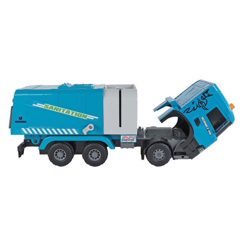 Load image into Gallery viewer, 2-play scania vrachtwagen vuilniswagen frictie met licht en geluid