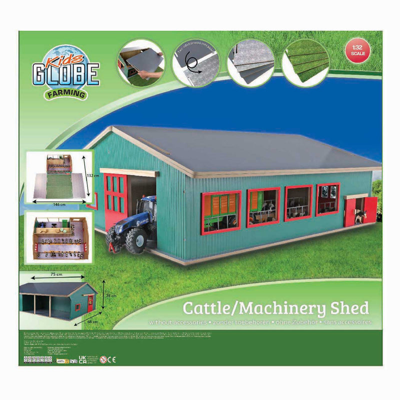 Load image into Gallery viewer, Kids globe loopstal met berging en weiland 1:32