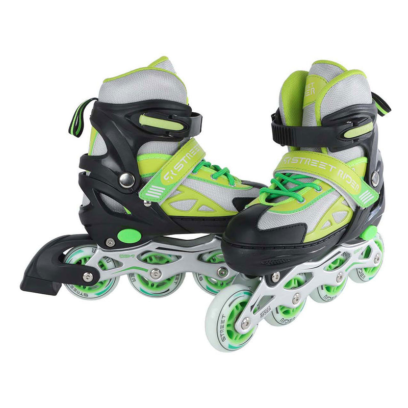 Load image into Gallery viewer, Street rider inline skeelers groen zwart verstelbaar, maat 29-32