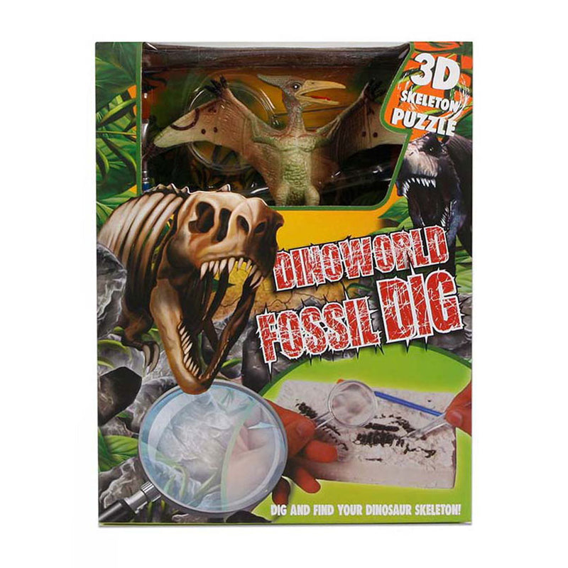Load image into Gallery viewer, Dinoworld fossiel hakken puzzel met extra dinosaurus figuur