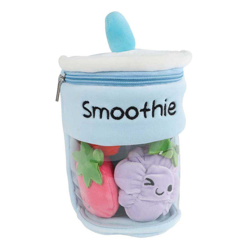 Load image into Gallery viewer, Fluffy menu pluche smoothie met 3 stuks fruit 25cm 3 assorti