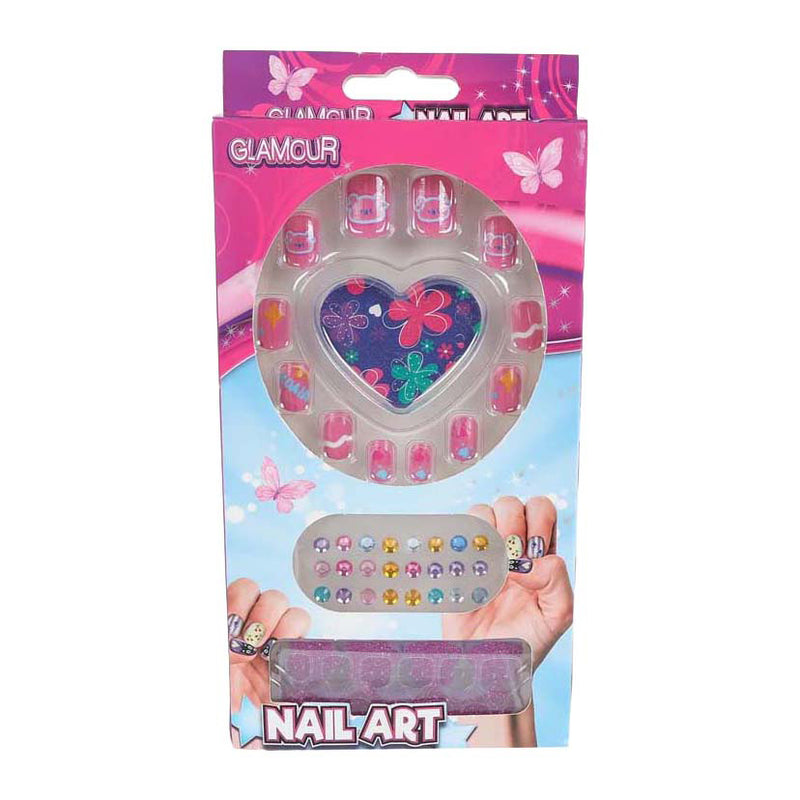 Afbeelding laden in galerijviewer, Glamour kunstnageltjes met diamantjes - 12st.