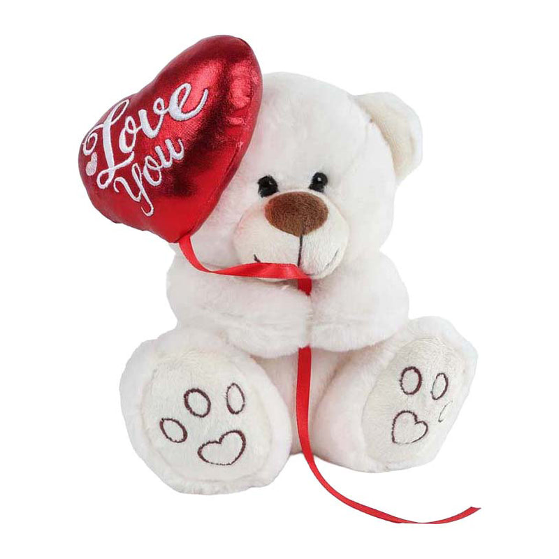 Load image into Gallery viewer, Take me home beer met ballonhart pluche 20cm (off) white