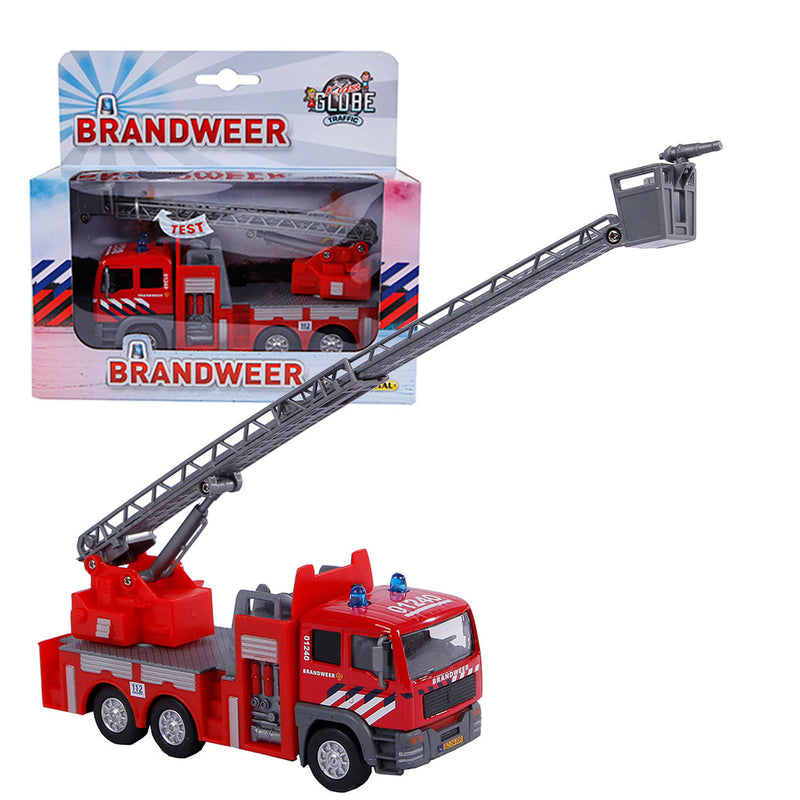Load image into Gallery viewer, Kids globe die-cast brandweer ladderwagen nl, 16cm